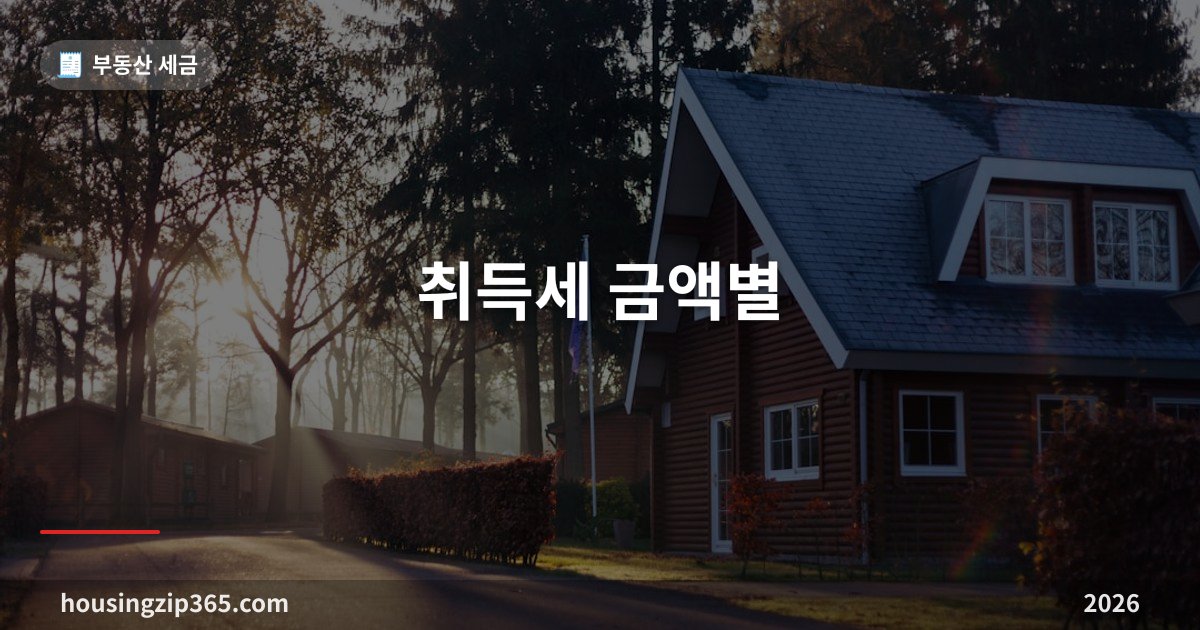 취득세 금액별 총정리 2026 — 매매가 3억·5억·7억·10억이면 얼마나 낼까