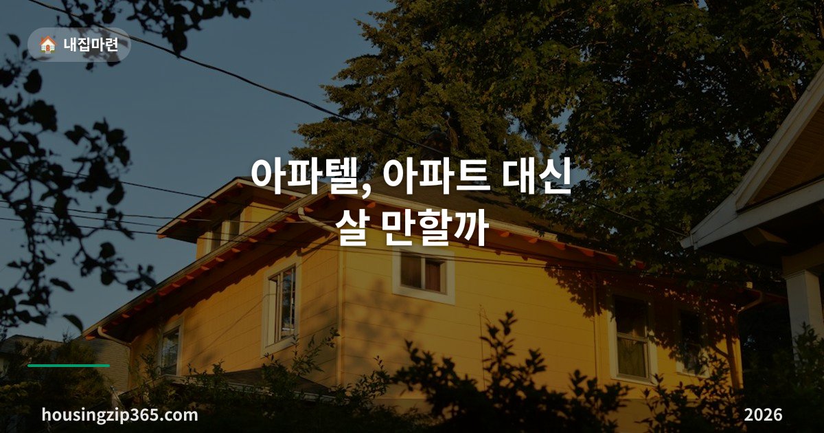 아파텔, 아파트 대신 살 만할까 — 취득세 4.6%·주택 수 포함·청약 무주택 기준 총정리