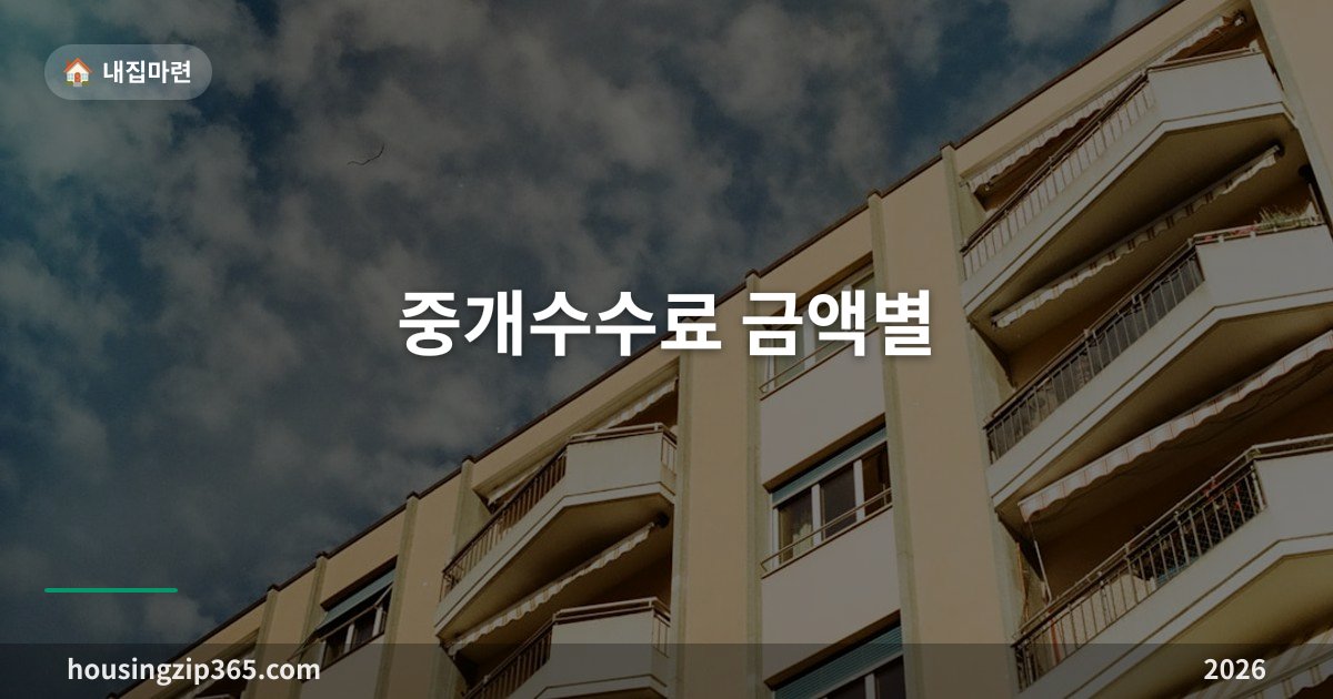 중개수수료 금액별 총정리 2026 — 매매 5억·전세 3억이면 복비가 얼마일까