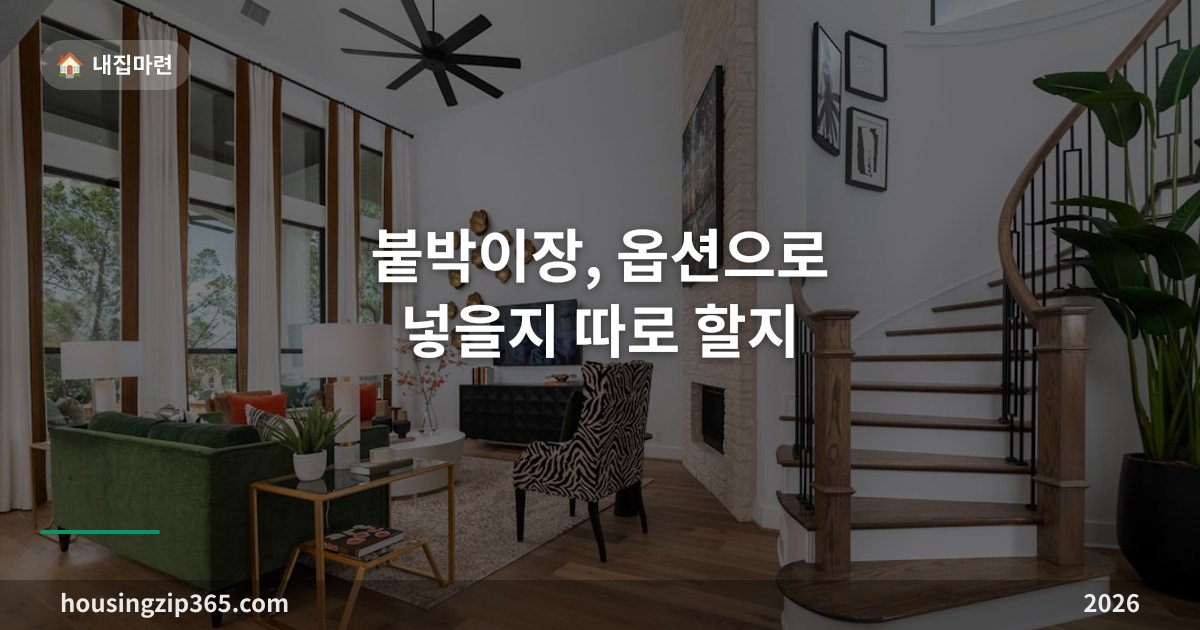 붙박이장, 옵션으로 넣을지 따로 할지 — 판단 기준 5가지