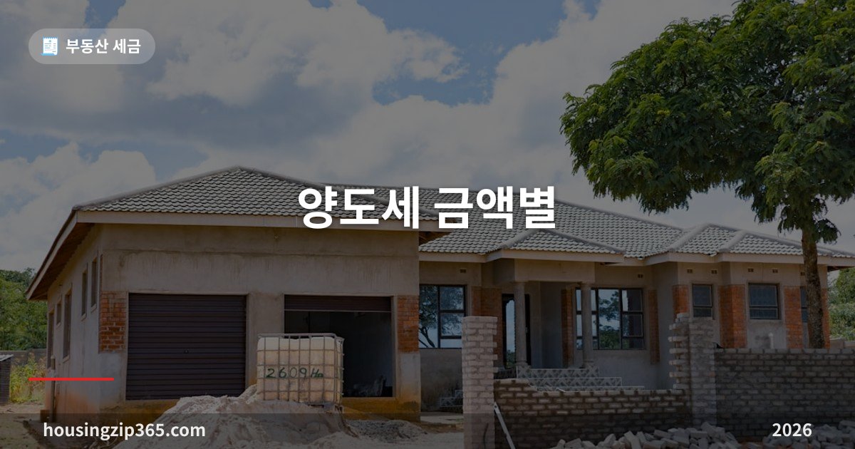 양도세 금액별 총정리 2026 — 차익 1억·3억·5억이면 세금이 얼마나 될까
