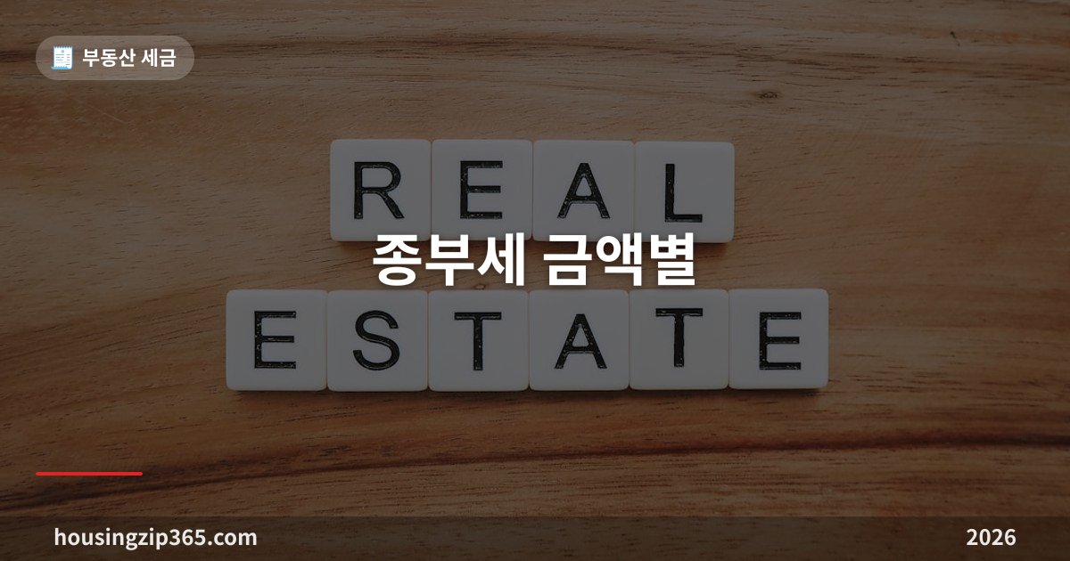 종부세 금액별 총정리 2026 — 공시가격 13억·15억·20억·30억이면 얼마나 나올까