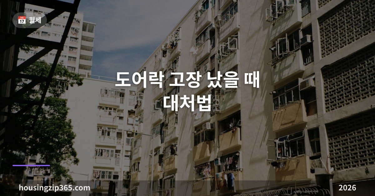 도어락 고장 났을 때 대처법 — 배터리 방전 응급조치부터 수리비 부담 주체까지