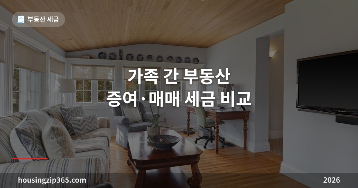 가족 간 부동산 증여·매매 세금 비교 — 저가양도 '3억·30%' 규정까지 정리