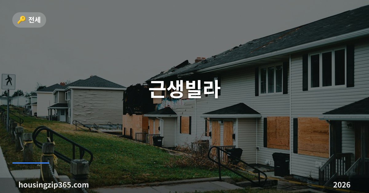 근생빌라 — 겉은 빌라, 대장은 상가. 전세 들어가면 안 되는 이유와 확인법