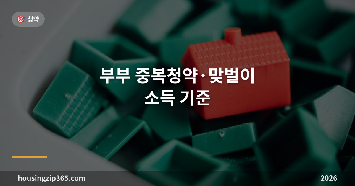 부부 중복청약·맞벌이 소득 기준 총정리 — 2026년에 실제로 바뀐 것과 아닌 것