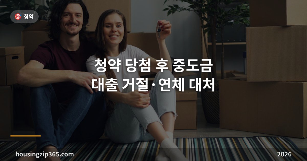 청약 당첨 후 중도금 대출 거절·연체 대처 완벽 가이드