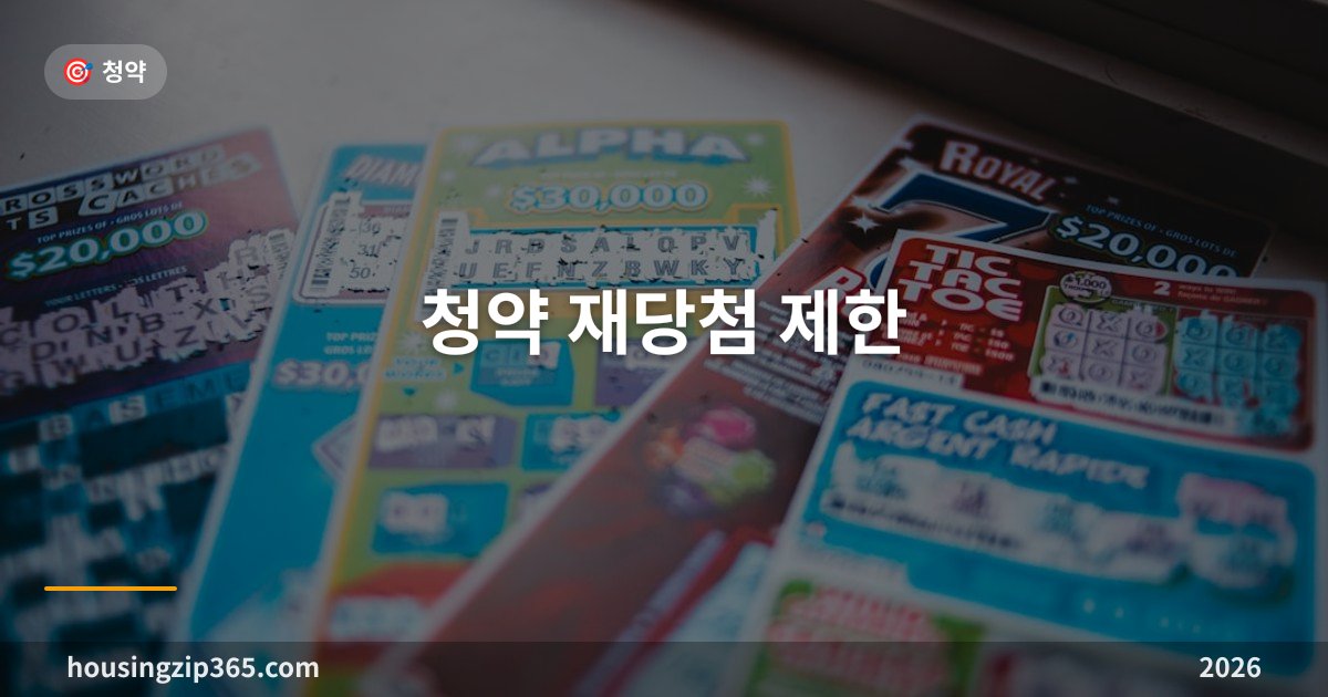 청약 재당첨 제한 완벽 가이드 2026 - 기간·범위·확인법