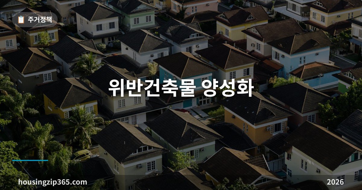 위반건축물 양성화 — 12년 만에 돌아온 특별법, 2026년 12월 17일 시행 대상·절차 총정리