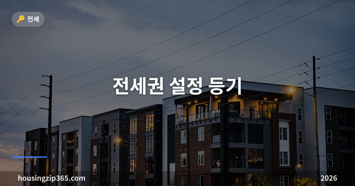 전세권 설정 등기 2026 — 확정일자와 차이, 비용, 신청 절차 완벽 정리