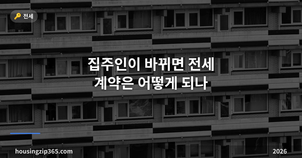 집주인이 바뀌면 전세 계약은 어떻게 되나 — 보증금·계약서·갱신청구권 총정리 (2026)