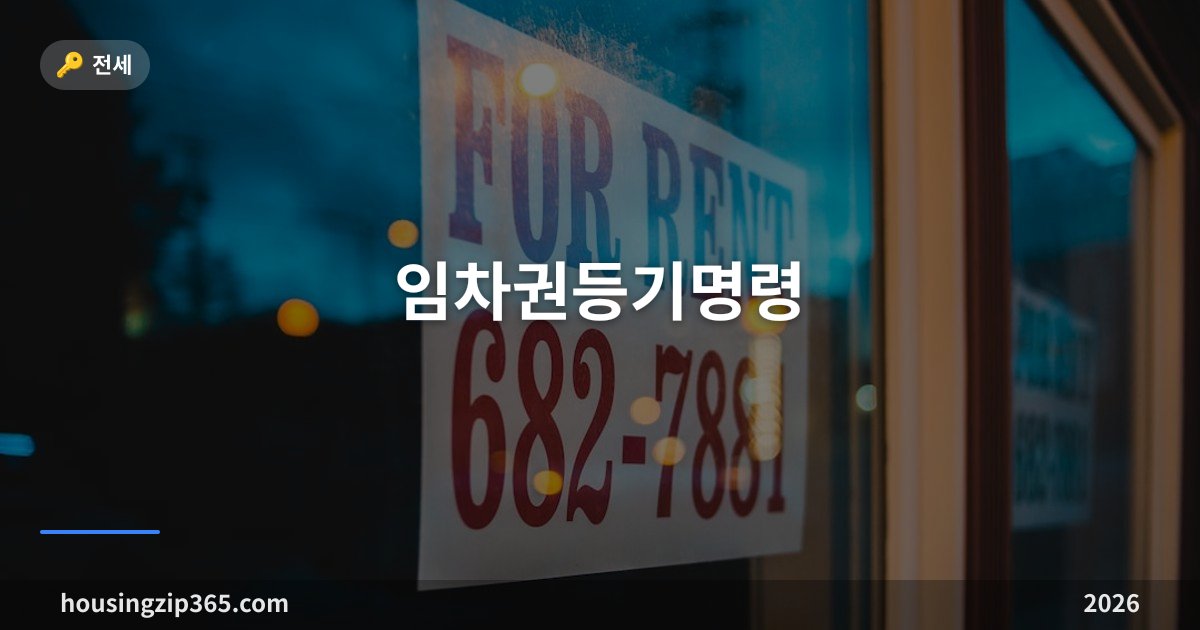임차권등기명령 완벽 가이드 — 보증금 못 받고 이사할 때 권리 지키는 법