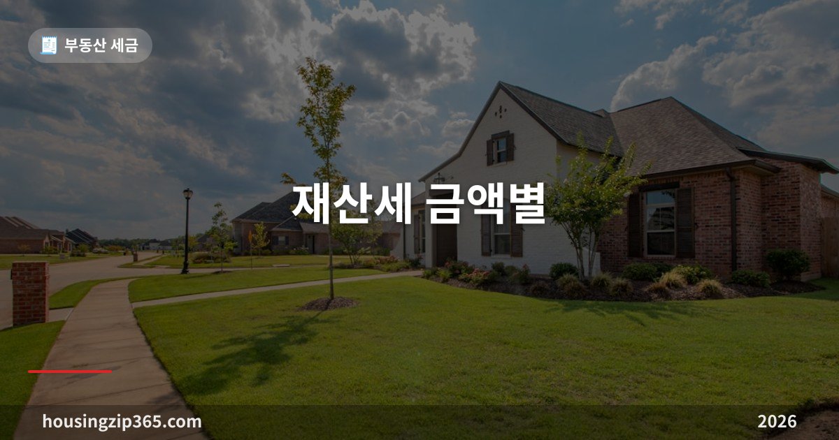 재산세 금액별 총정리 2026 — 공시가격 3억·5억·9억·12억이면 얼마나 나올까