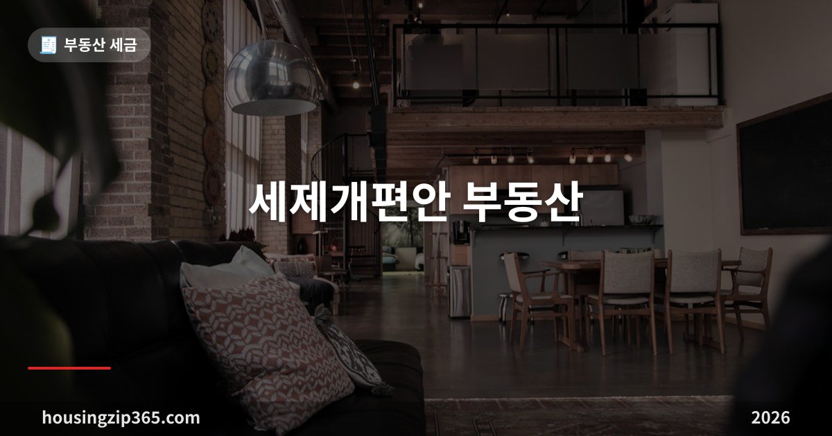 2026 세제개편안 부동산 총정리 — 종부세·양도세 이렇게 바뀝니다