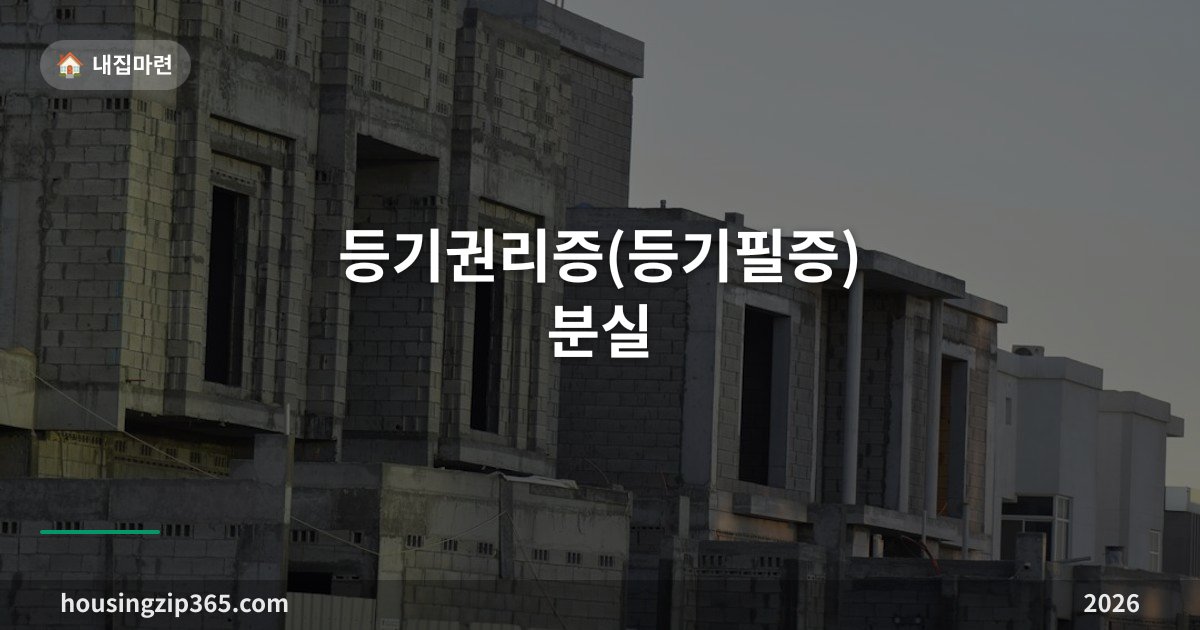 등기권리증(등기필증) 분실 — 재발급은 없고 확인조서·확인서면·공증으로 대신합니다