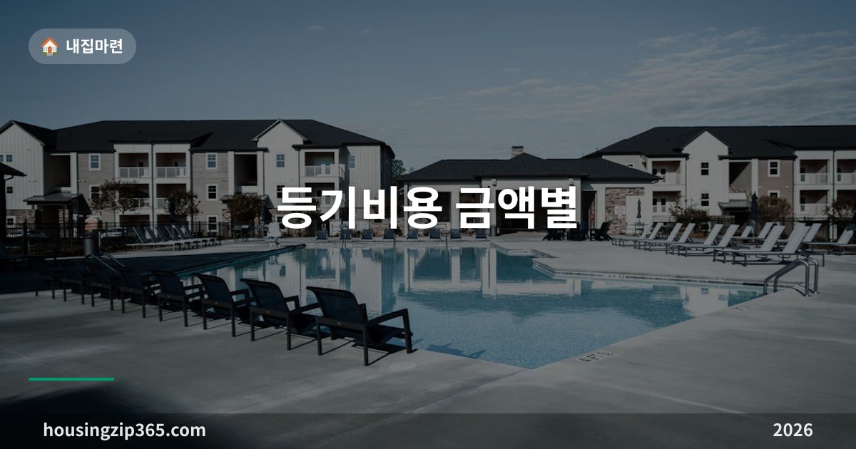 등기비용 금액별 총정리 2026 — 매매 3억·5억·10억이면 등기에 얼마가 들까
