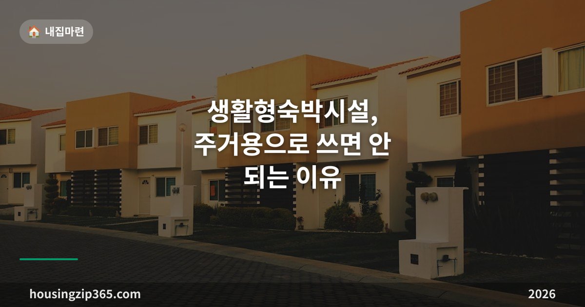 생활형숙박시설, 주거용으로 쓰면 안 되는 이유 — 유예 기한과 용도변경 정리