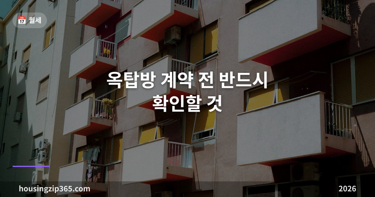 옥탑방 계약 전 반드시 확인할 것 — 위반건축물 여부와 세입자 보호 범위