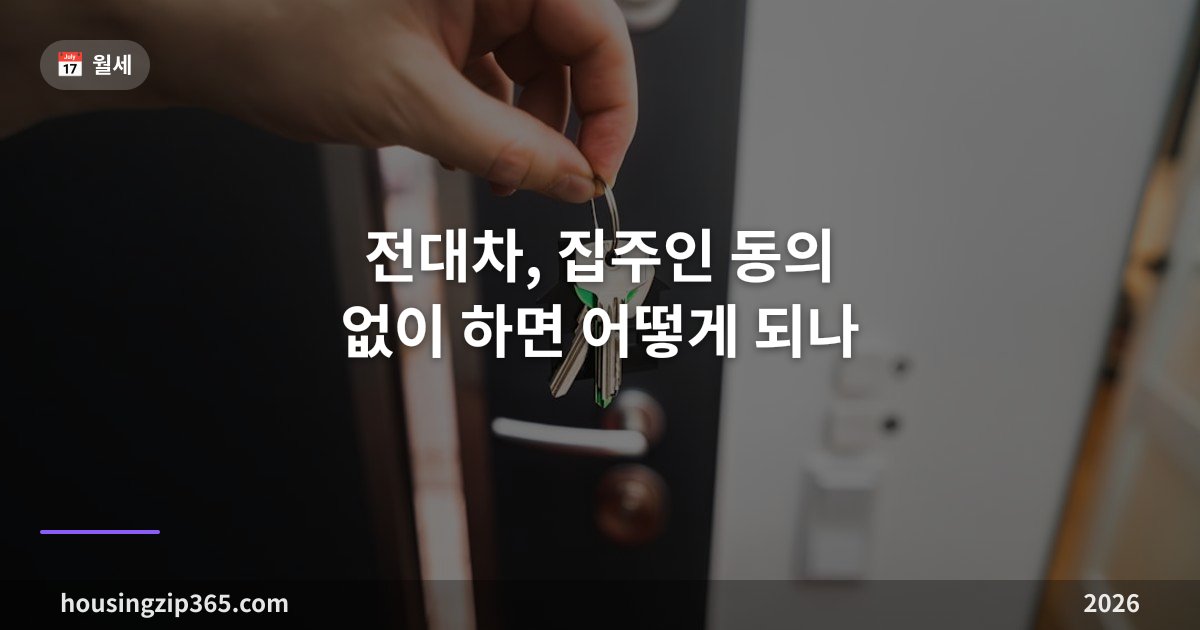 전대차, 집주인 동의 없이 하면 어떻게 되나 — 무단 전대의 결과와 동의받는 법