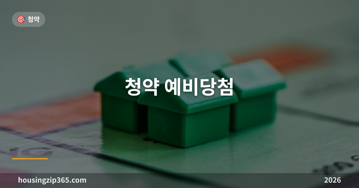 청약 예비당첨 가이드 — 순번 확인부터 동·호수 추첨, 당첨자 처리 기준까지
