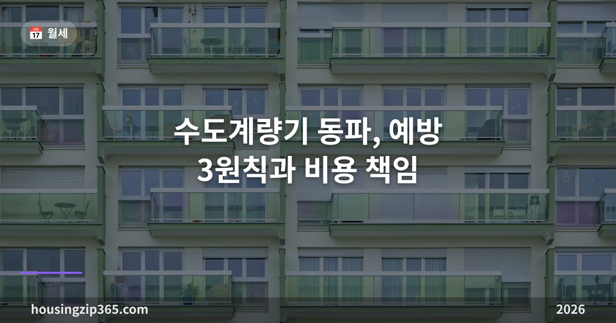 수도계량기 동파, 예방 3원칙과 비용 책임 — 한파 오기 전에 채우세요