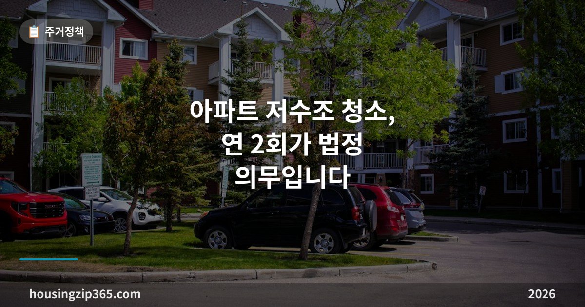 아파트 저수조 청소, 연 2회가 법정 의무입니다 — 수질검사·단수 안내까지