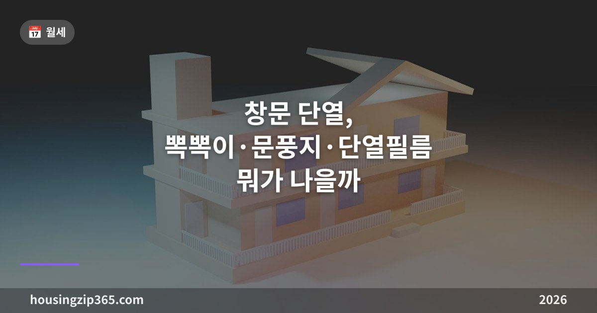 창문 단열, 뽁뽁이·문풍지·단열필름 뭐가 나을까 — 겨울 오기 전 순서대로